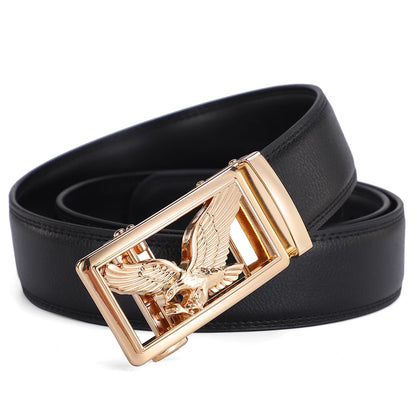Automatic Buckle Men's Leather Belts Formal Eagle Horse Belt for Men Luxury Designer Brands Male Waist Strap Fashion Accessories