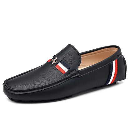 White Loafers Mens Black Leather Loafers for Man Casual Slip on Moccasins Men Comfy Moccasin Driving Shoes for Men