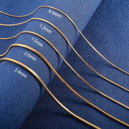Stainless Steel Square Snake Chain Long Necklace for Women Men Choker on the Neck Collar Gold/Silver Color Jewelry Accessories