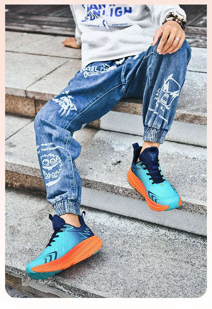 Tênis de Corrida Masculino com Placa de Carbono e Amortecimento de Ar, Tênis Esportivo Feminino Macio e Robusto, Sapatos Casuais para o Dia a Dia e Caminhada ao Ar Livre