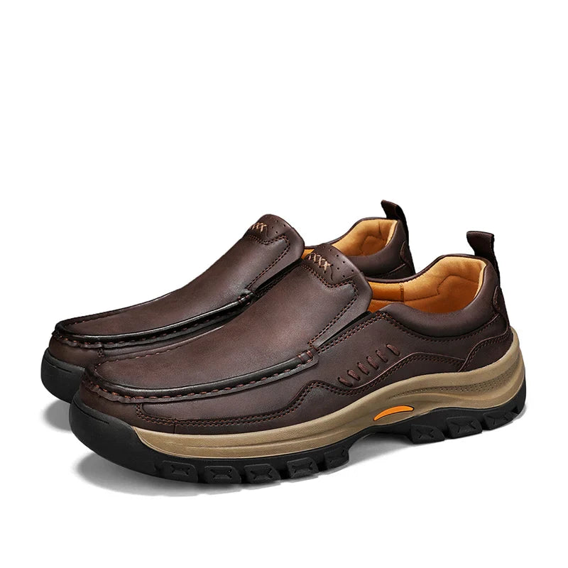 Men's Hand-Stitched Fashion Loafers, Solid Color Low-Top Casual Shoes, Simple Trendy Slip-On Sneakers, Men's Shoes for All Seasons, Daily Office Business Shoes, Large Size Men's Shoes