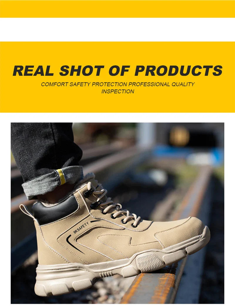 Safety Shoes Man Steel Toe Anti-Puncture Men's Work Shoes Men's Safety Boots Lightweight Men's Boots Security Protective Boot