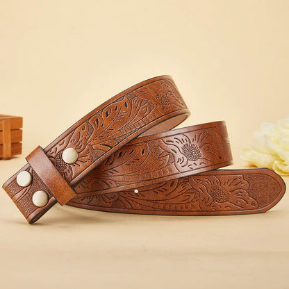 3.8cm Belts Without Buckle PU Leather Belt Body No Buckle Strap for Smooth Buckle Belt High Quality Male Belts