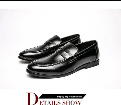 Men's Dress Shoes Trend Casual Business Leather Shoes For Men Classic Slip On Formal Social Wedding Leather Shoes Men Loafers