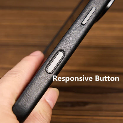 Soft Genuine Leather Case for iPhone 17 Pro Max Quality Business Case for iPhone 17 Pro Magnetic Charging Phone Back Cover