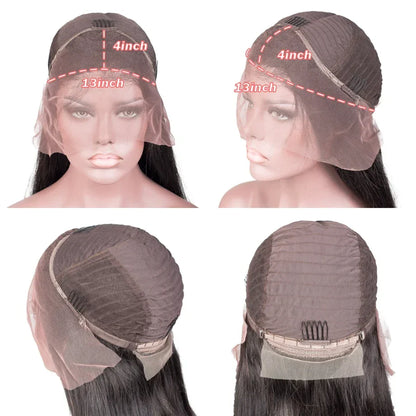 Navy Blue 13x4 Lace Front Body Wave Human Hair Wigs Brazilian Blue Colored Transparent Lace Front Wigs For Women Pre Plucked