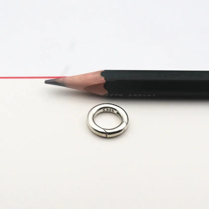Solid 925 Sterling Silver Spring Ring Round Snap Clip Hooks DIY  Split Rings Small Clamp Clasp for Jewelry Making