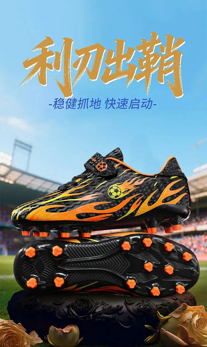 New Kids Soccer Cleats Youth Football Shoes TF Training Sneakers Boys Girls Non-Slip Breathable Lightweight Sport Boots 29-39