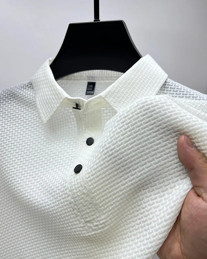 Upto EUR Sizes Tall Man Brand Top-Quality Men's Golf Shirt Lop-up Hollow Short-sleeved Polo Shirt SummerIce Silk Breathable Tee