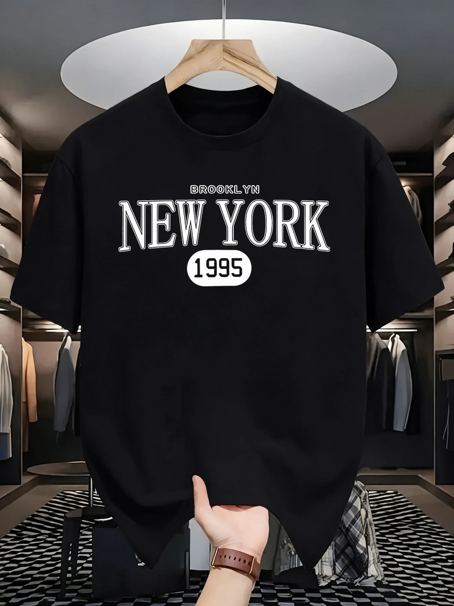 New York Brooklyn 1995 Design T-Shirts Men Cotton Casual Tee Breathable Summer Sportswear Unisex Loose O-Neck Short Sleeve