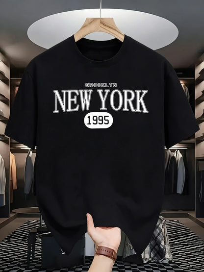 New York Brooklyn 1995 Design T-Shirts Men Cotton Casual Tee Breathable Summer Sportswear Unisex Loose O-Neck Short Sleeve