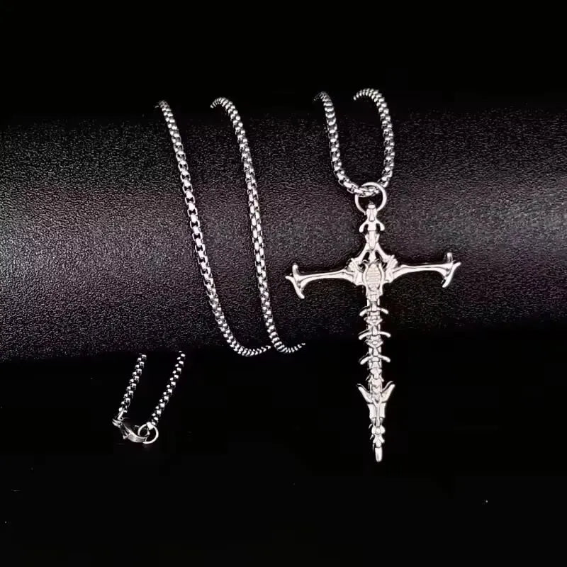 European And American Fashion Personality Retro Gothic Cross Necklace For Men And Women Street Hip-Hop Trendsetters Versatile Pe