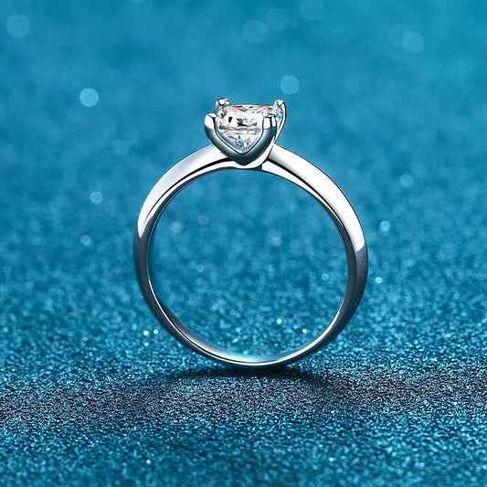 Pricess Cut Moissanite Ring 925 Sterling Sliver 1CT 2CT D VVS1 Lab Diamond with GRA Fine Wedding Rings for Women