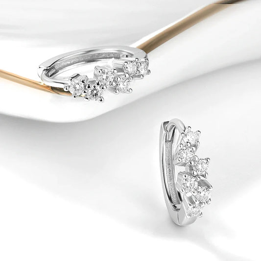 2mm 100% Real Moissanite Hoop Earrings for Girls Children's Jewelry 1CM Small Size 925 Sterling Silver Plated 18k Earring