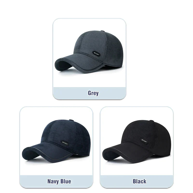 New Middle-Aged and Elderly Winter Windproof, Cold-Proof and Warm Baseball Cap With Ear Protection and Thickened Peaked Cap