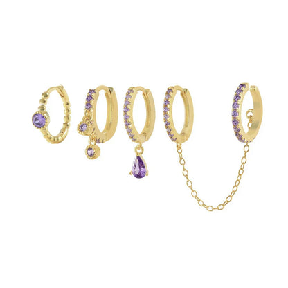 ROXI Ear Jewelry Set Water Drop Suit Earrings For Women Fashion Tassel Hoop Earring Piercing Pendientes Casual Street Jewelry