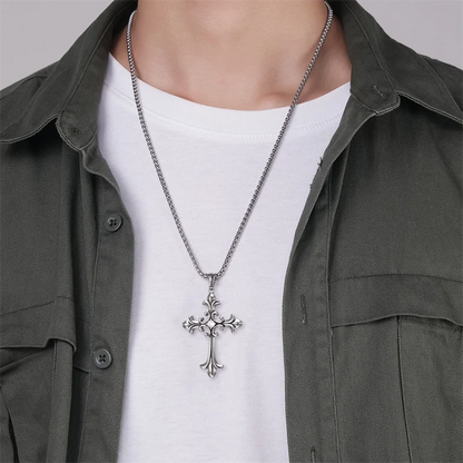 European And American Fashion Personality Retro Gothic Cross Necklace For Men And Women Street Hip-Hop Trendsetters Versatile Pe