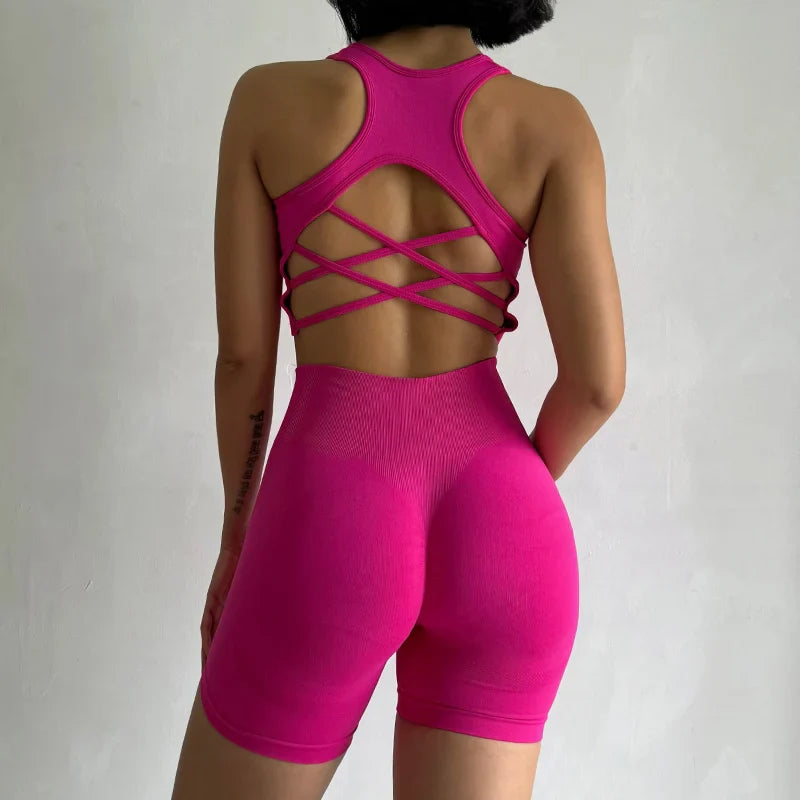 High Waist Butt Lifting Fitness Suit Gathering Beautiful Back Yoga Suit Bras Quick-drying Running Peach Buttock Training 2PCS