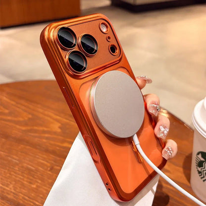 Plating Transparent For Magsafe Magnetic Case for IPhone 17 17Pro 17 Pro Max 17 Air Original Soft TPU Lens Protector Cover