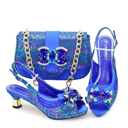 Lastest Italian Design Fashion Style Ladies Shoes with Matching Bag Set 2026 Nigerian Shoes and Bag Set! HX1-1