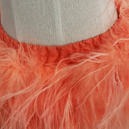 True ostrich feather Multicolor Mini Skirt Elastic Waist  Sexy Clothing Club Party Dance Rave Short Skirt Note select 3 colors