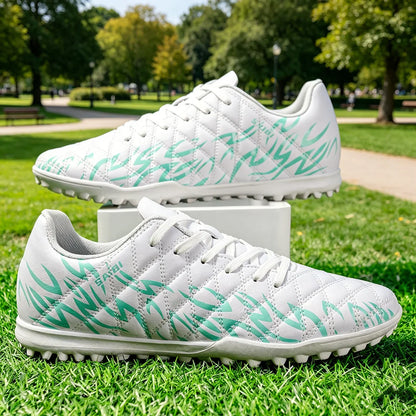 Wear Resistant TF Turf Soccer Boots PU Elastic Fabric Upper Rubber Stable Grip Sole Youth Boys Girls Football Shoes