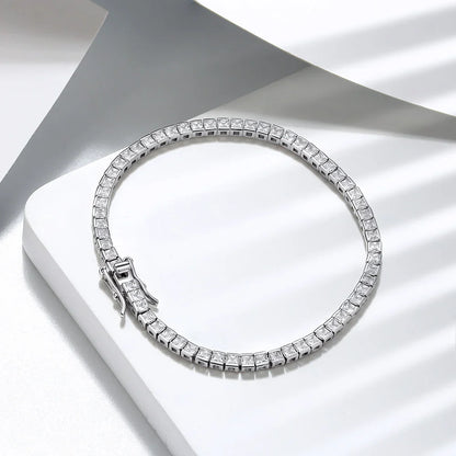 Shiny Tennis Bracelet 925 Sterling Silver 1.5/2/3mm Clear Cubic Zirconia for Women Luxury Chain Bracelet Jewelry SB143