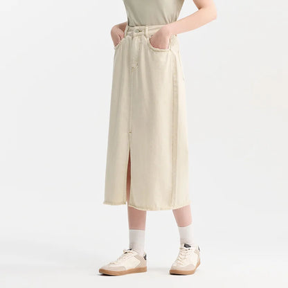Women Denim Skirt Summer 2024 New Arrival With High Slit And Straight-Cut Design Skirts for Women