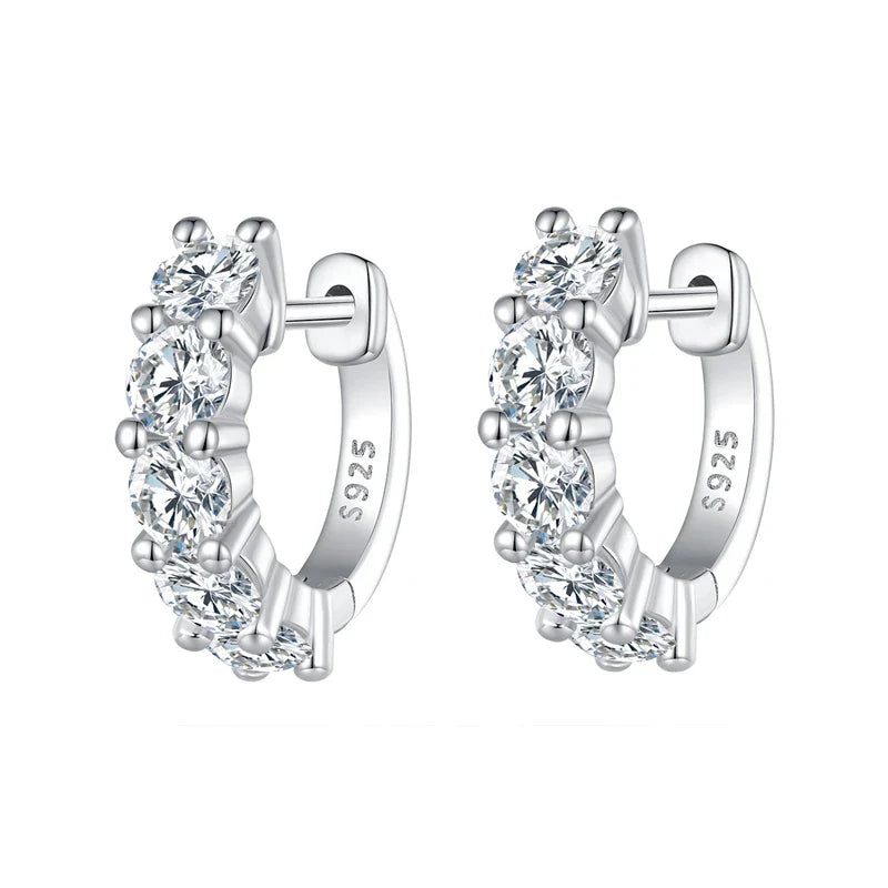 1cttw Classic Moissanite Hoop Earrings For Women, 925 Sterling Silver Sparkling Huggie Earrings Engagement Jewelry Gifts
