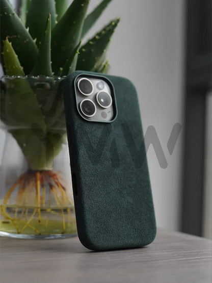 Case for iPhone 17 16 Pro Max Compatible Magsafe Business Supercar Interior Same Suede Leather Phone Cover