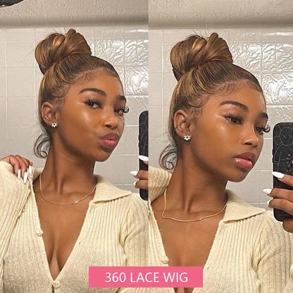 360 HD Lace Frontal Wigs 4/27 Highlight Wig Body Wave 13×6 13X4 Lace Front Wigs For Women Human Hair Loose Wave Virgin Brazilian