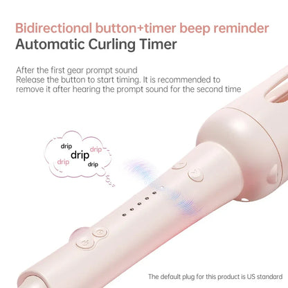 Automatic Hair Curler Negative Ion Ceramic Curling Iron - 40mm Large Wave Perm for Home Use, Lazy Person Electric Curling Wand
