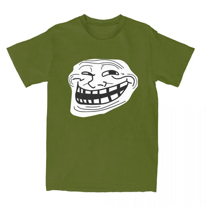 Rage Comic Trollfac T Shirt Funny Anime Hip Hop T-Shirts Short-Sleeved Awesome Tops Summer Pure Cotton Round Neck  6XL Clothes