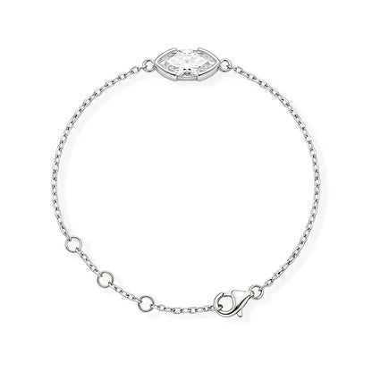 1CT D Color Marquise Cut Moissanite Bracelets for Women Adjustable Chain Birthday Gift 100% Real Pure 925 Silver Jewelry