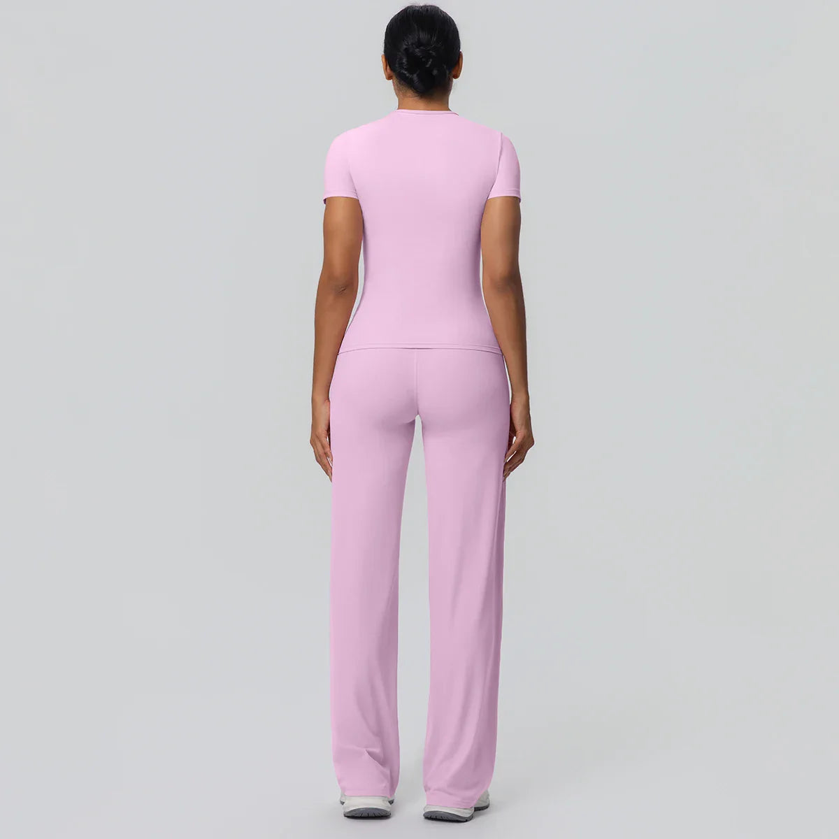 Fitness Sports Workout Yoga Set for Women Naked Feel Slim Casual Workout Top T-Shirt Quick Drying Push Up Running Pants Yoga Set