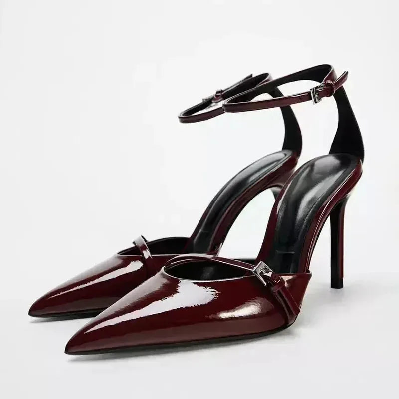Silver Pink PVC Clear Heeled Sandals Women Pumps Sexy Rhinestones Thin High Heels Shoes Pointed Toes Party Nightclub Sandals