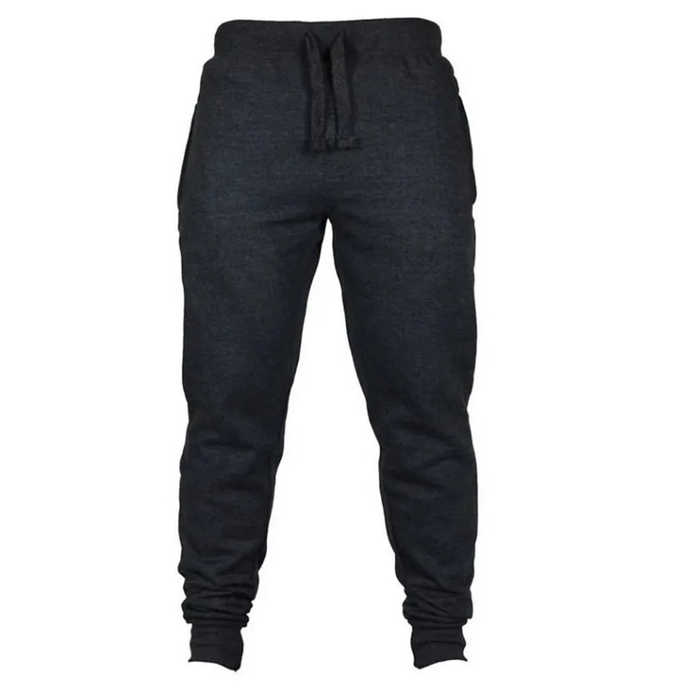 Autumn and winter Men Warm Casual Pants Fitness Sportswear Tracksuit Bottoms    Trousers Black Gyms Jogger Pants