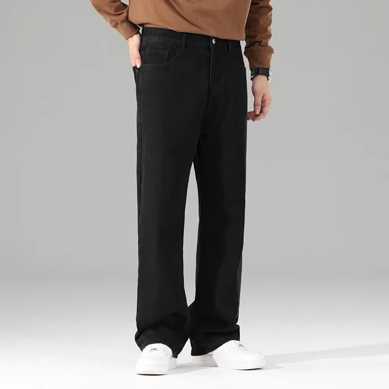 Autumn Jeans Men Black Casual Baggy Trousers Classic Straight Comfortable Wide Denim Trousers  Men Clothing