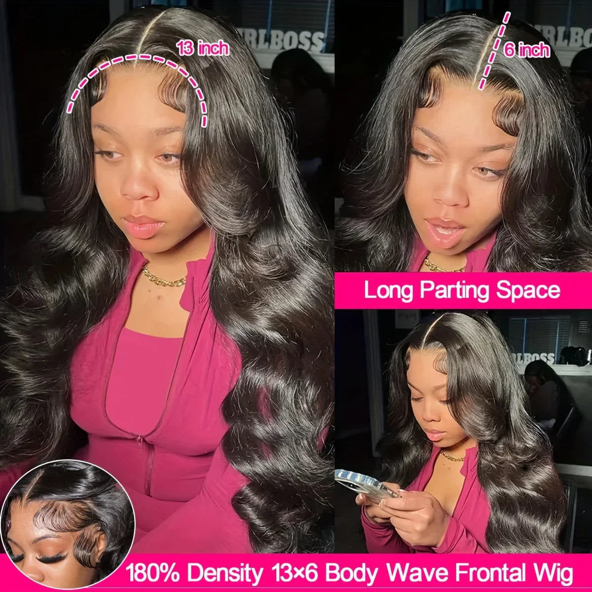 220 Density Body Wave Lace Front Wigs 13x4 13x6 40 Inch Lace Closure Wig 5x5 Gluless Transparent Human Hair Lace Frontal Wigs