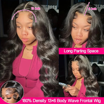 220 Density Body Wave Lace Front Wigs 13x4 13x6 40 Inch Lace Closure Wig 5x5 Gluless Transparent Human Hair Lace Frontal Wigs