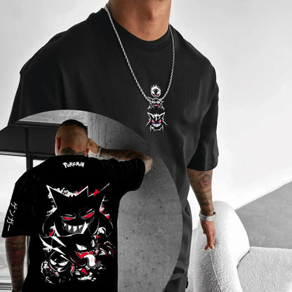 Animation Derivatives Gengar Printing Men's and Women's Summer Fashion Oversize T-shirt、Hoodie、Shorts and Sweatpants