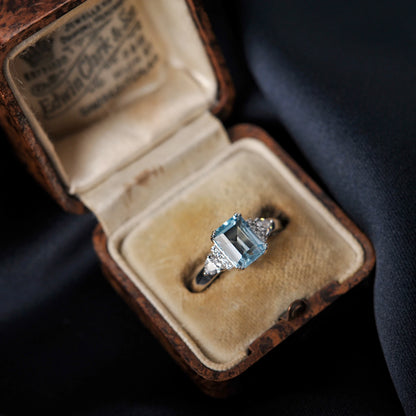 Sky Blue Topaz Emerald Cutring rings for women gift 925 sterling silver jewelry Free delivery elegant valentines fashion