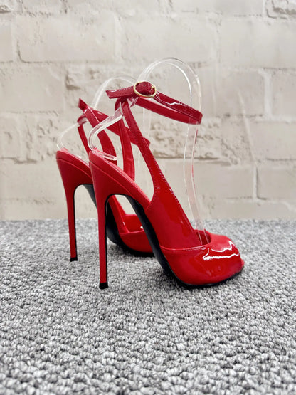 White ultra-fine high-heeled fish mouth sandals with empty straps, shallow mouth shoes, sexy party versatile high heels
