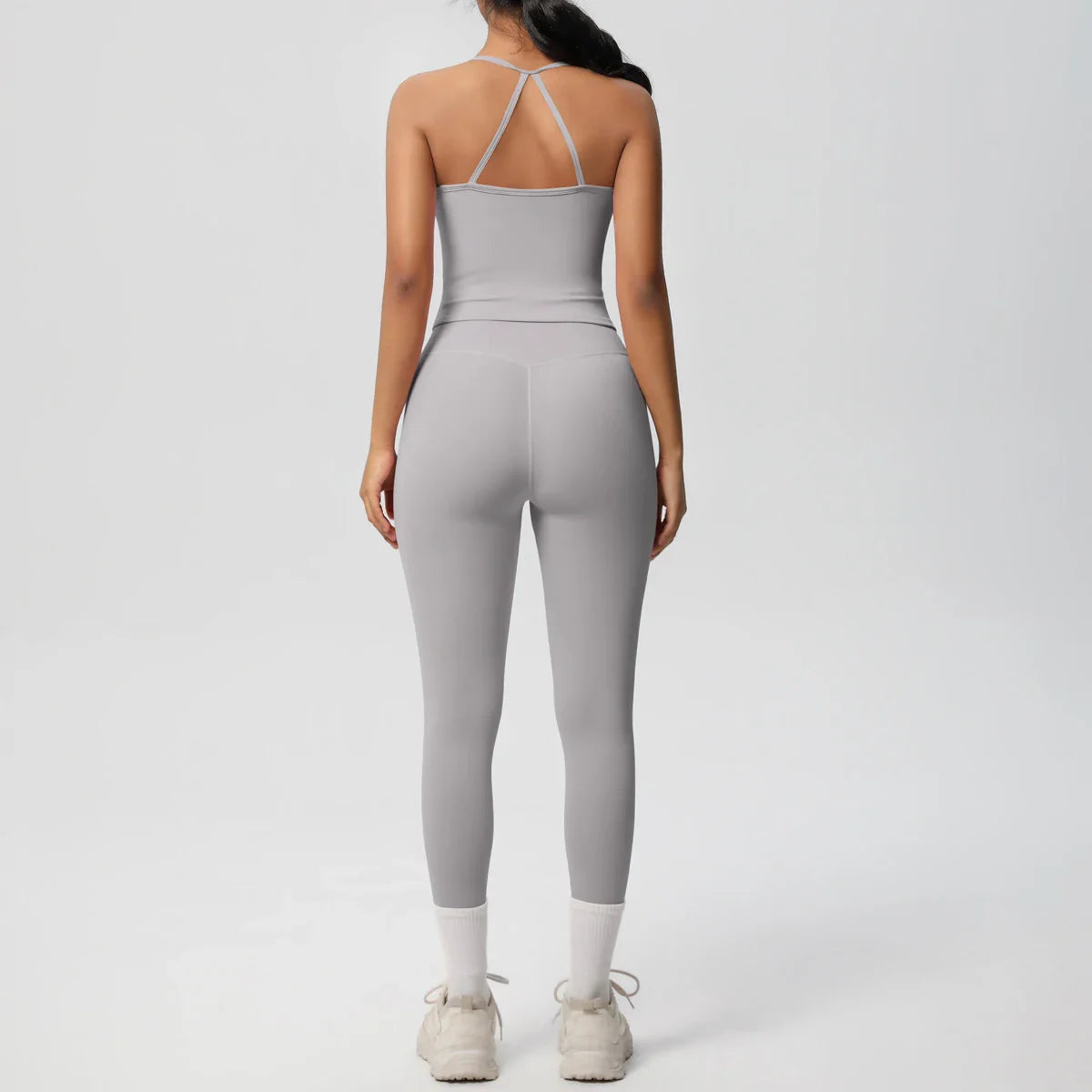 Halter Yoga Top Set Fitness Gym Suit Training Sleeveless Sport Gym Tops Crossover Back Sports Underwear  Tummy Control Slimming