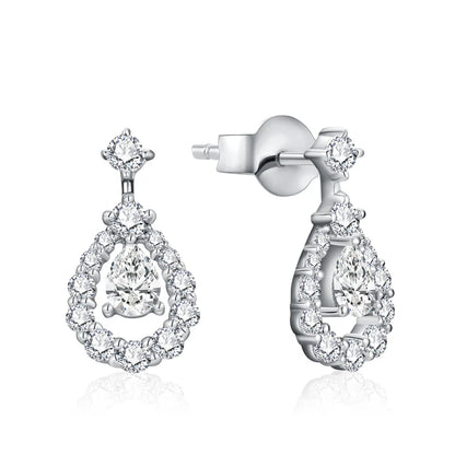 Pear Cut 4*3mm Full Moissanite Stud Earrings for Women Sparkling Wedding Party Earring 925 Sterling Silver Fine Jewelry