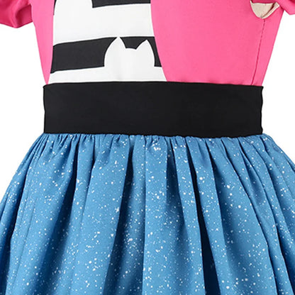 Summer Kids Gabby's Dollhouse Cats Princess Dress With Ears Headwear Carnival Birthday Party Fancy Gabby Girls Striped Vestidos