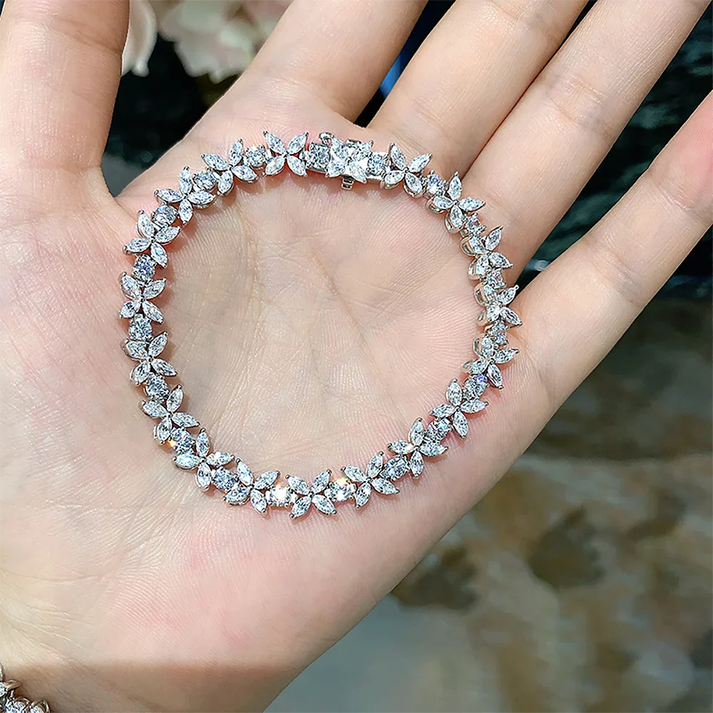 Luxury Butterfly Moissnaite Tennis Bracelets with Certificate /High Carbon Diamond Bracelet for Women 100% S925 Silver Jewelry