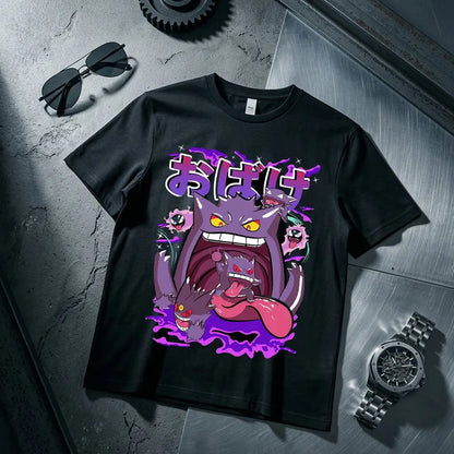 Gengar Kids T Shirt Men Women Cotton Short Sleeve Tee Anime Print Tops Streetwear Parent-child Clothing