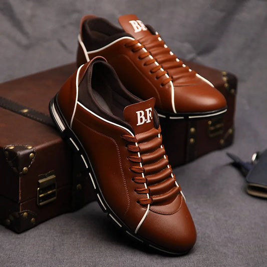 Tênis Masculino Primavera Outono, Casual, Moda, Sólido, Couro, Formal, Negócios, Esportivo, Bico Redondo, Leve, Respirável202