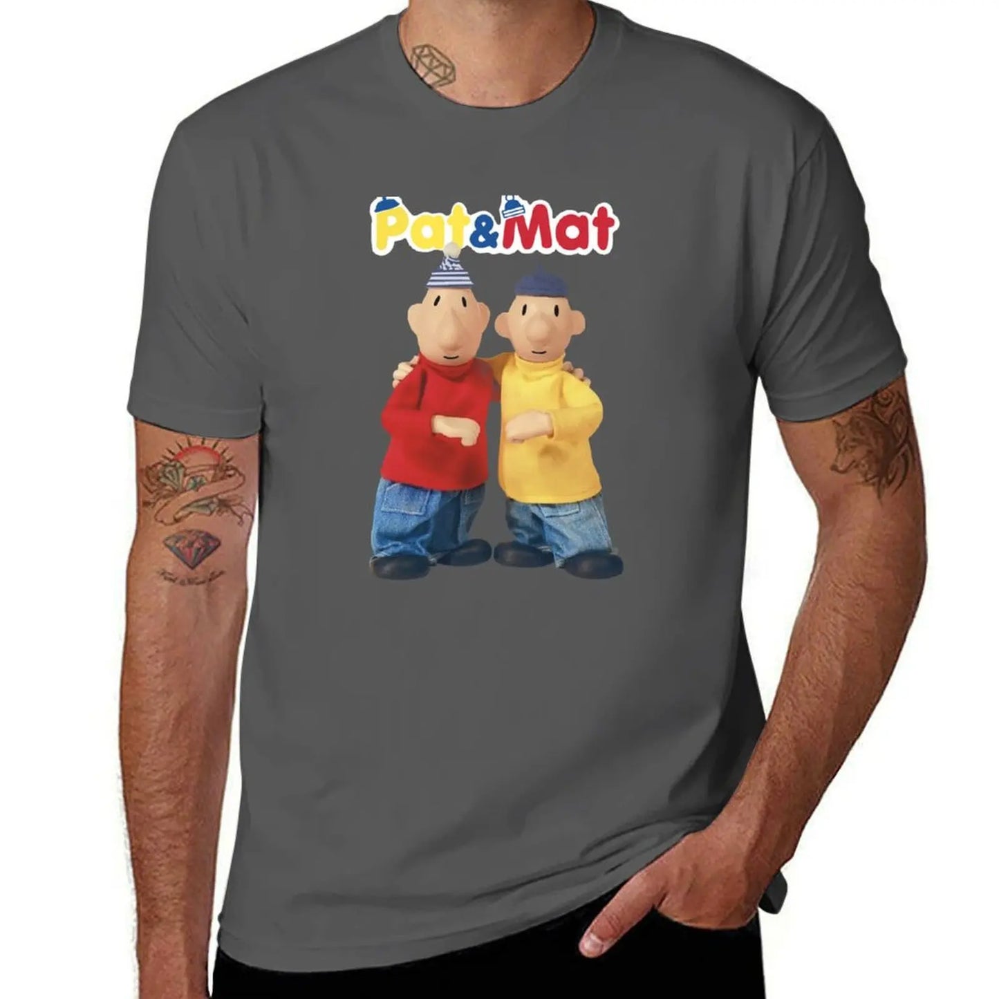 Pat & Mat T-Shirt customs quick drying blacks sports fans mens vintage t shirts